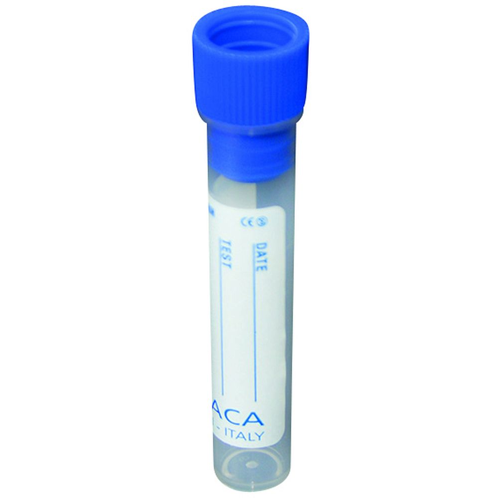 Tube de prélèvement pédiatriques avec héparine lithium, 1 ml, Ø12x56 mm, capuchon bleu x 1000