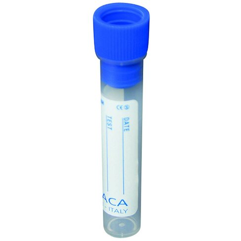 Tube de prélèvement pédiatriques avec héparine lithium, 1 ml, Ø12x56 mm, capuchon bleu x 1000