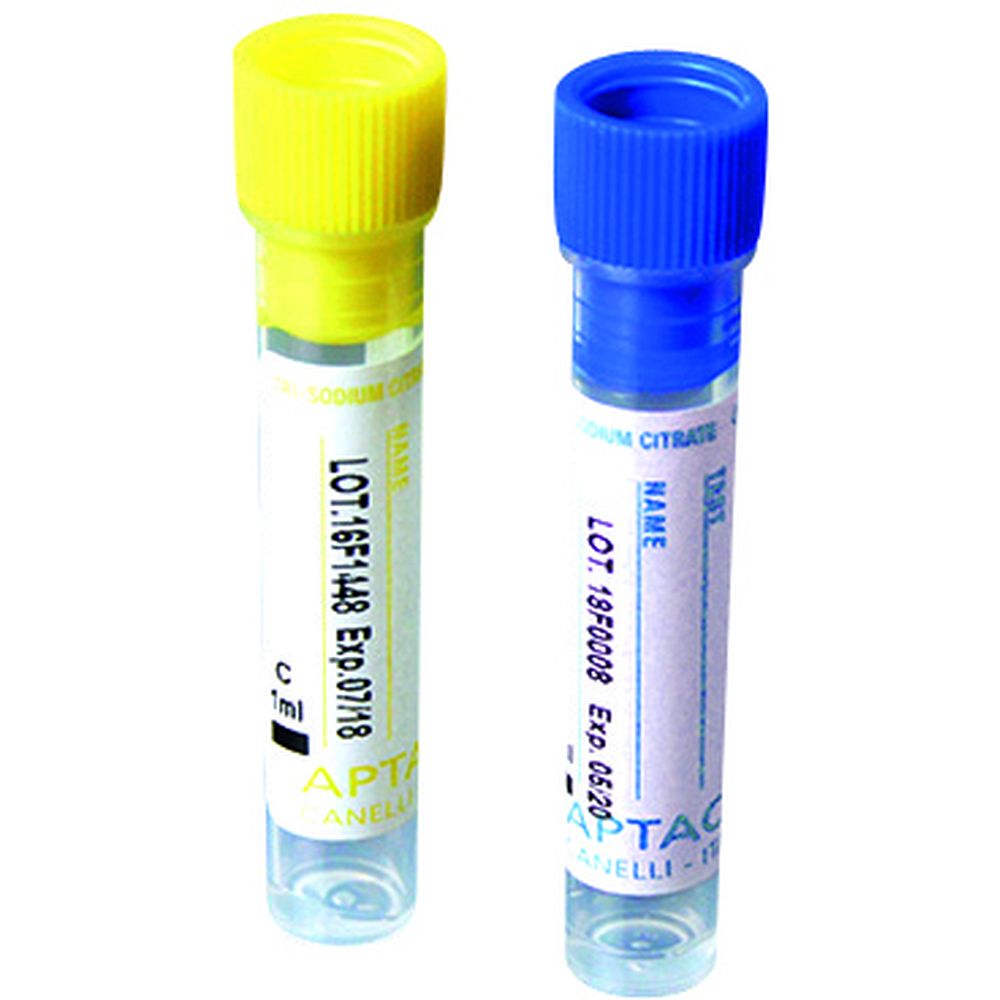 Tube de prélèvement pédiatriques avec citrate, pour test de coagulation, 1 ml, Ø12x56 mm x 1000