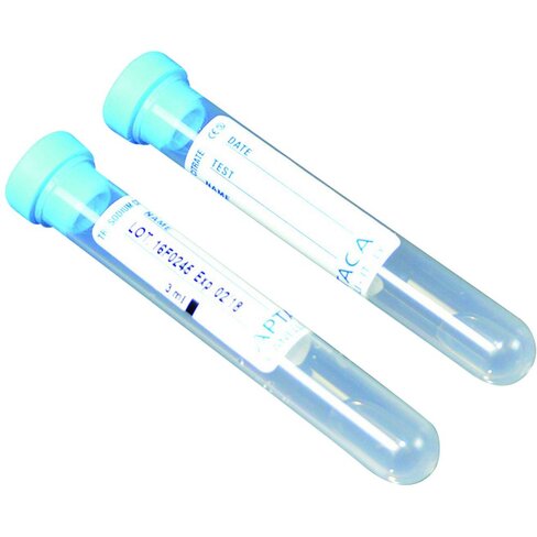 Tube pour test de coagulation avec 0,3 ml de citrate 3,2%, Ø13x75 mm, fond rond, capuchon bleu x 1000