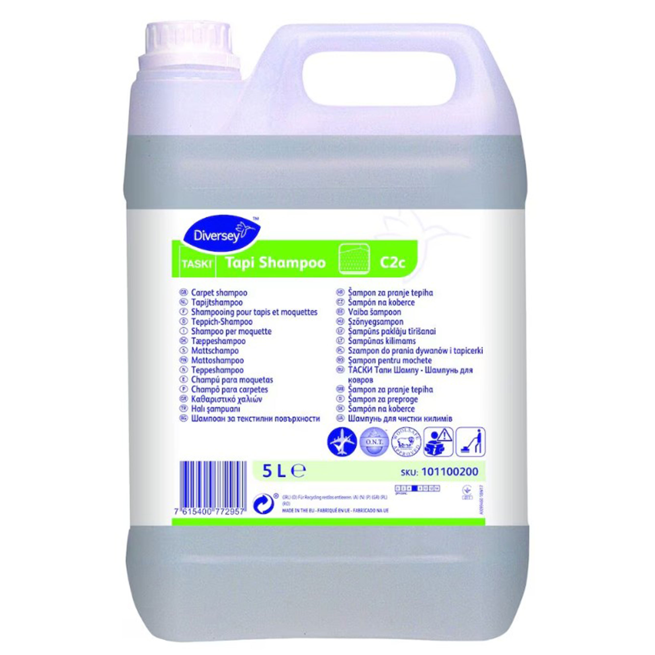 Shampoing liquide moquettes tapis taski shampoo - Carton 2 x 5 l - DIVERSEY