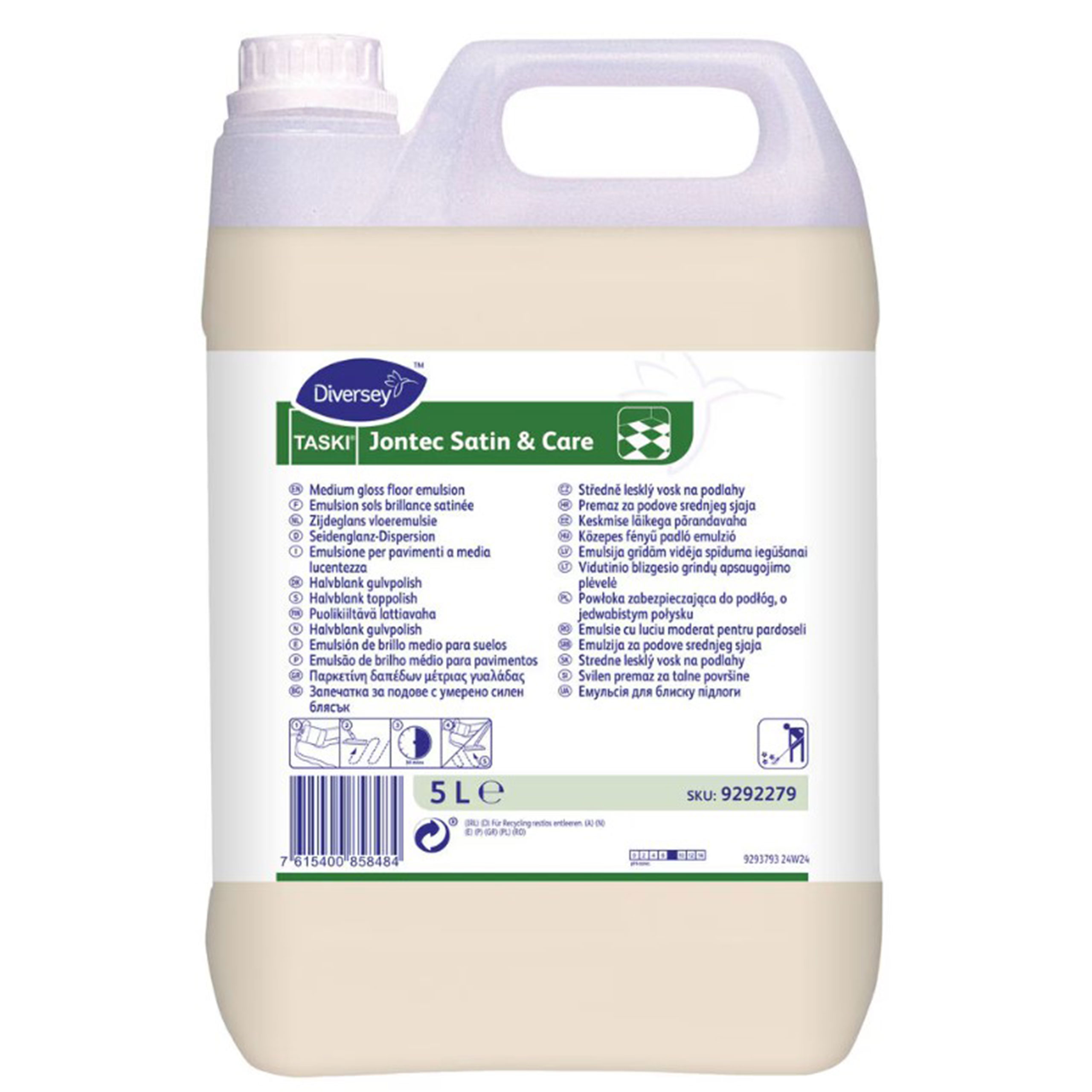 Emulsion sol brillance satinée Jontec Satin et Care - Carton 2 x 5 l - DIVERSEY