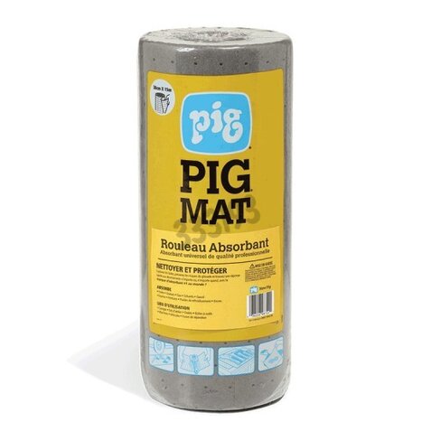Papier absorbant Pig Mat universel polypropylene gris rouleau 38 cm x 15 m