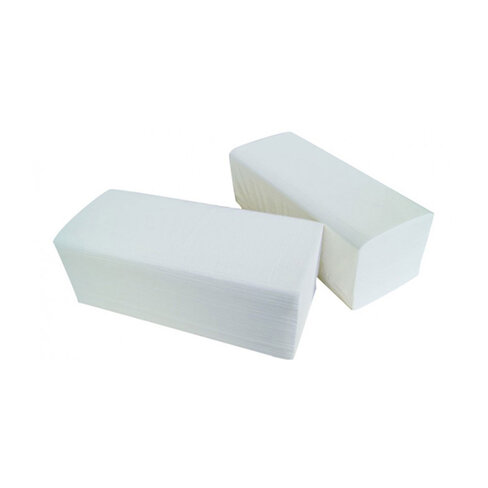 Essuie-mains plié blanc 2 plis W - carton de 27 paquets de 100 formats