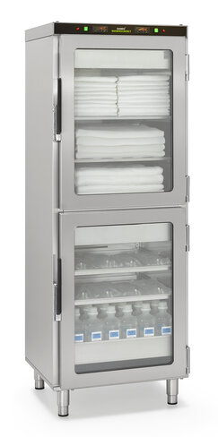 Armoire chauffante à double compartiment - 160 l. - acier inoxydable - 66 x 64 x 168 cm - 140 kg à vide