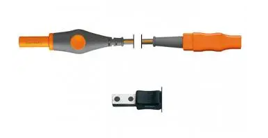 Câble bipolaire - pince fiche plate EU - l. 4,5 m - fiche ronde - réutilisable - générateur MARTIN