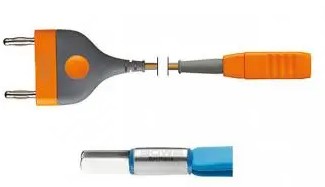 Câble bipolaire pour pince BOWA fiche plate européenne - l. 4,5 m - double broches 28,58 mm - réutilisable -