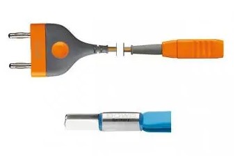 Câble bipolaire pour pince BOWA fiche plate européenne - l. 4,5 m - double broche 22 mm - réutilisable - générateur