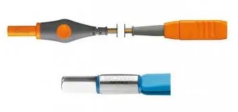 Câble bipolaire pour pince BOWA fiche plate européenne - l. 4,5 m - fiche ronde - réutilisable - générateur MARTIN