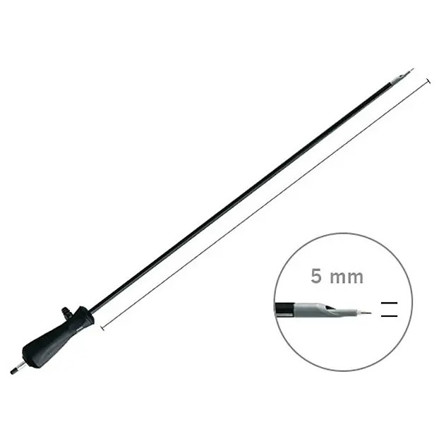 Crochet monopolaire pour coelioscopie - aiguille - l. 360 mm - réutilisable - avec aspiration et bouchon