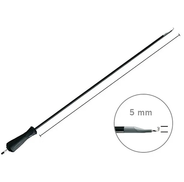 Crochet monopolaire pour coelioscopie - en forme de J renforcé - l. 360 mm - réutilisable