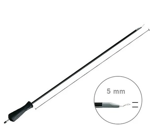 Crochet monopolaire pour coelioscopie - spatule - l. 360 mm réutilisable