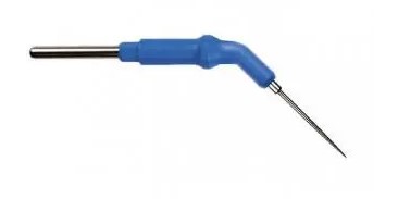 Electrode monopolaire aiguille coudée - réutilisable - tige Ø 2,4 mm - l. 54 mm - lot de 5
