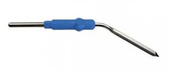 Electrode monopolaire couteau rhombique courbée - réutilisable - tige Ø 2,4 mm - lot de 5