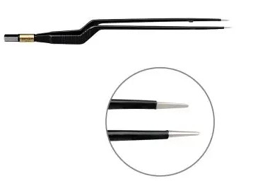 Pince bipolaire antiadhésive baïonnette droite - l. 240 mm - pointe mousse 1 mm