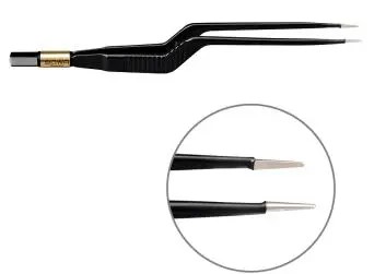 Pince bipolaire antiadhésive baïonnette droite - l. 180 mm - pointe mousse 1 mm