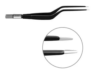 Pince bipolaire baïonnette droite - l. 195 mm - pointe mousse 6 x 1 mm