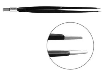 Pince bipolaire droite - l. 220 mm - pointe mousse 8 x 1 mm