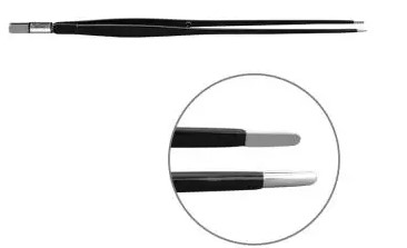 Pince bipolaire droite - l. 270 mm - pointe mousse 8 x 2 mm