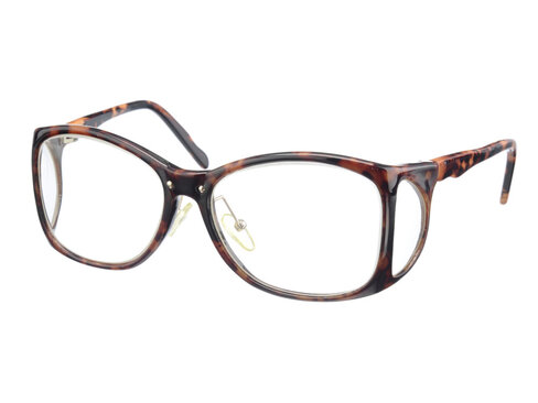 Lunettes Anti-X Persol avec protection frontale eq pb 0,75mm et protections latérales eq pb 0,50 mm coloris ambre écaillé