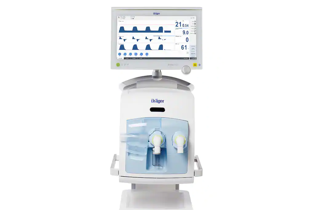 Ventilateur de réa. EVITA V600 - Prise en charge bébé / adulte - écran intégré de 15,6 ''