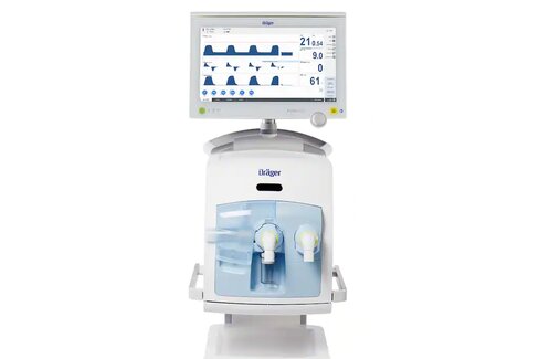 Ventilateur de réa. EVITA V600 - Prise en charge bébé / adulte - écran intégré de 15,6 ''