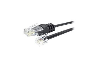 Rallonge téléphonique RJ11/RJ45 Texo - 10m noir - câblage
