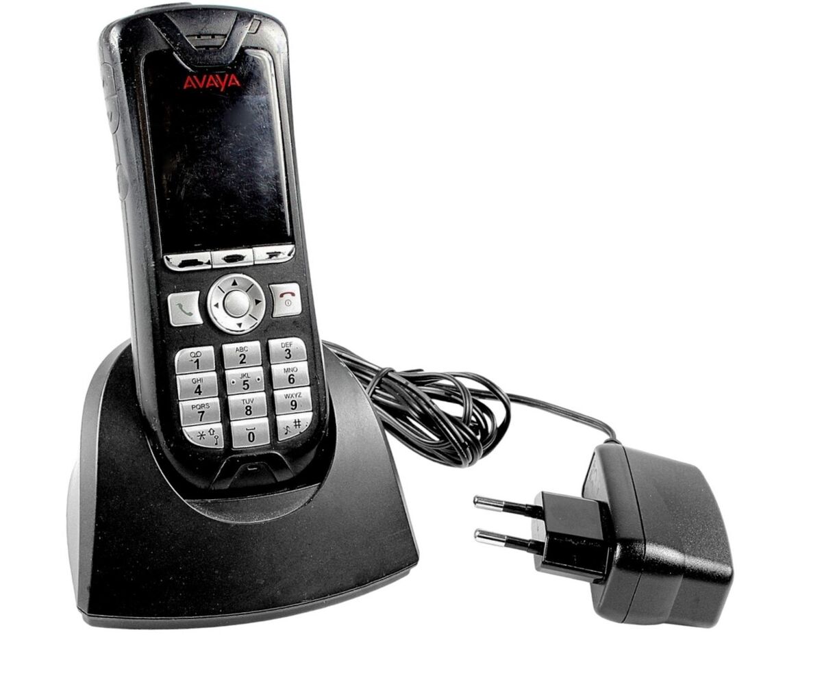 Téléphone IP DECT Avaya 3725 - reconditionné inclus chargeur, batterie, bloc alimentation, clip