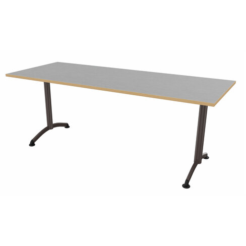 Table Zen - 200 x 80 cm - piétement à dégagement latéral plateau stratifié antibruit - chants alaisés