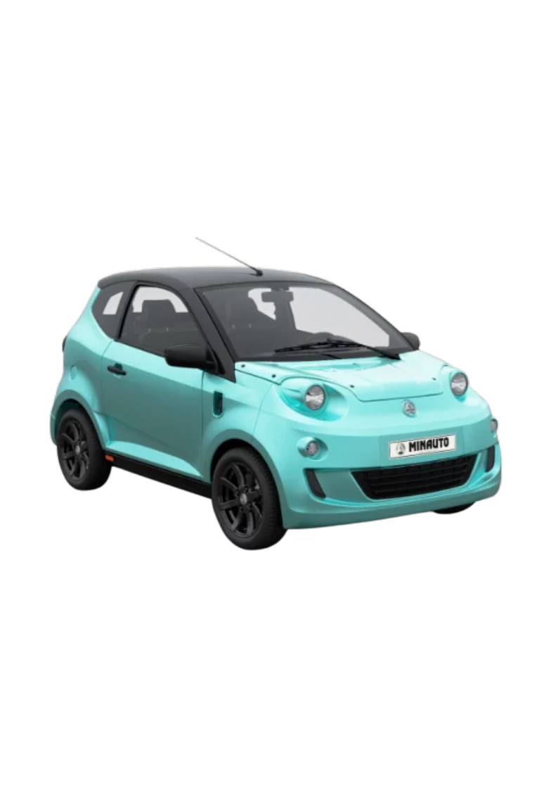 Véhicule électrique AIXAM - e-Minauto Chic - Homologation L6e - 5,54 kWh - 75 km - Vert Jade - Toit noir brillant -