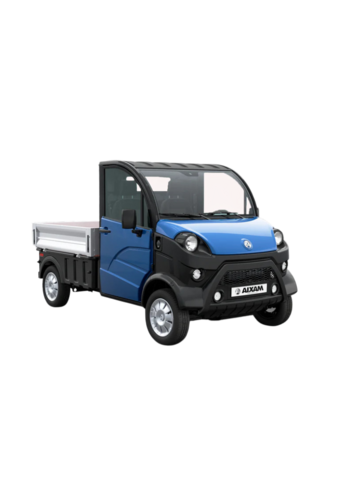 Véhicule utilitaire électrique AIXAM e-Truck - Homologation L6e - Plateau ridelles - avec batterie 7,53 kWh - 113 km -