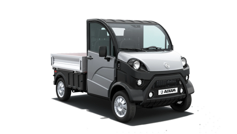 Véhicule utilitaire électrique AIXAM e-Truck - Homologation L6e - Plateau ridelles - avec batterie 7,53 kWh - 113 km -