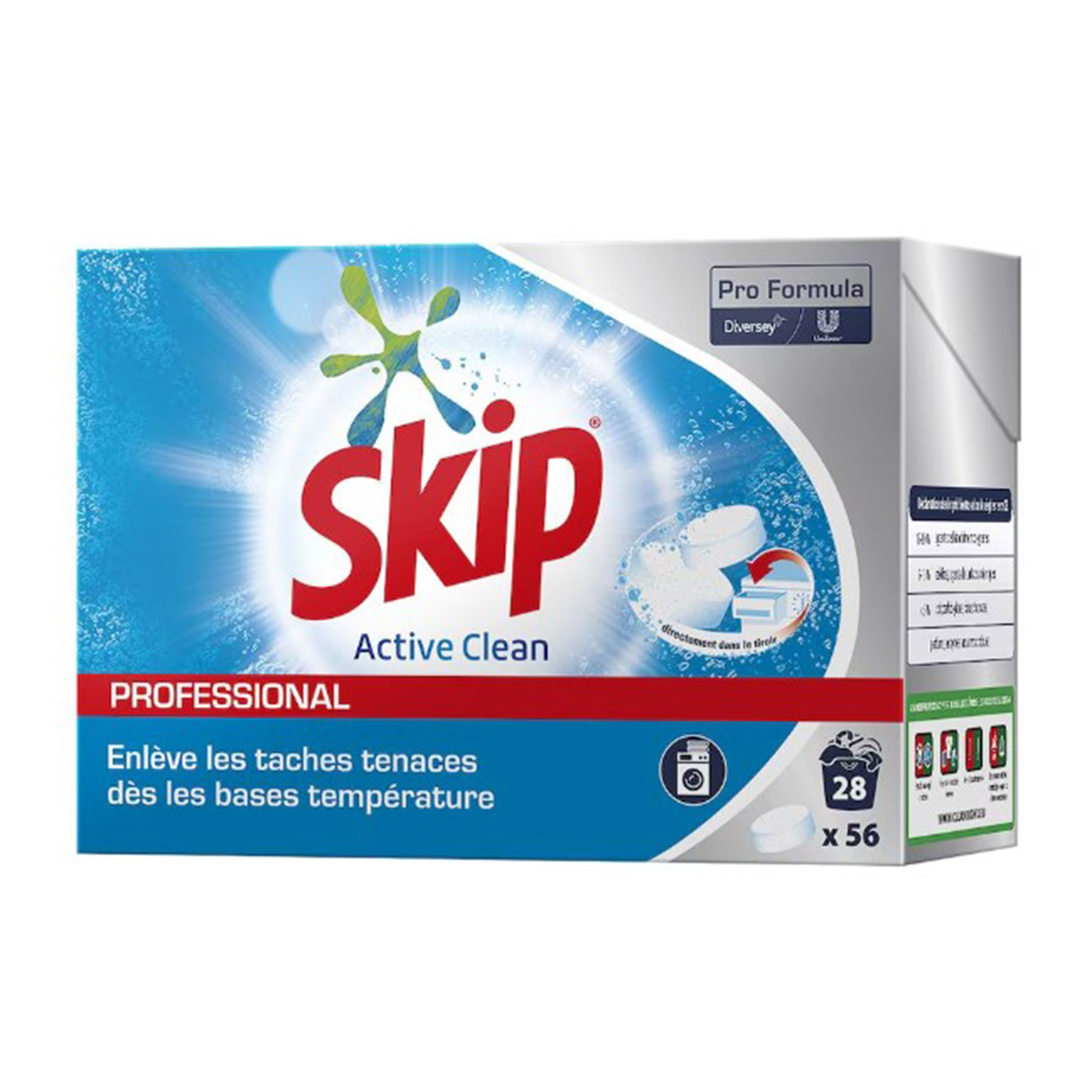 Lessive tablette Skip Professionnel - carton 3 x 56 tablettes - DIVERSEY
