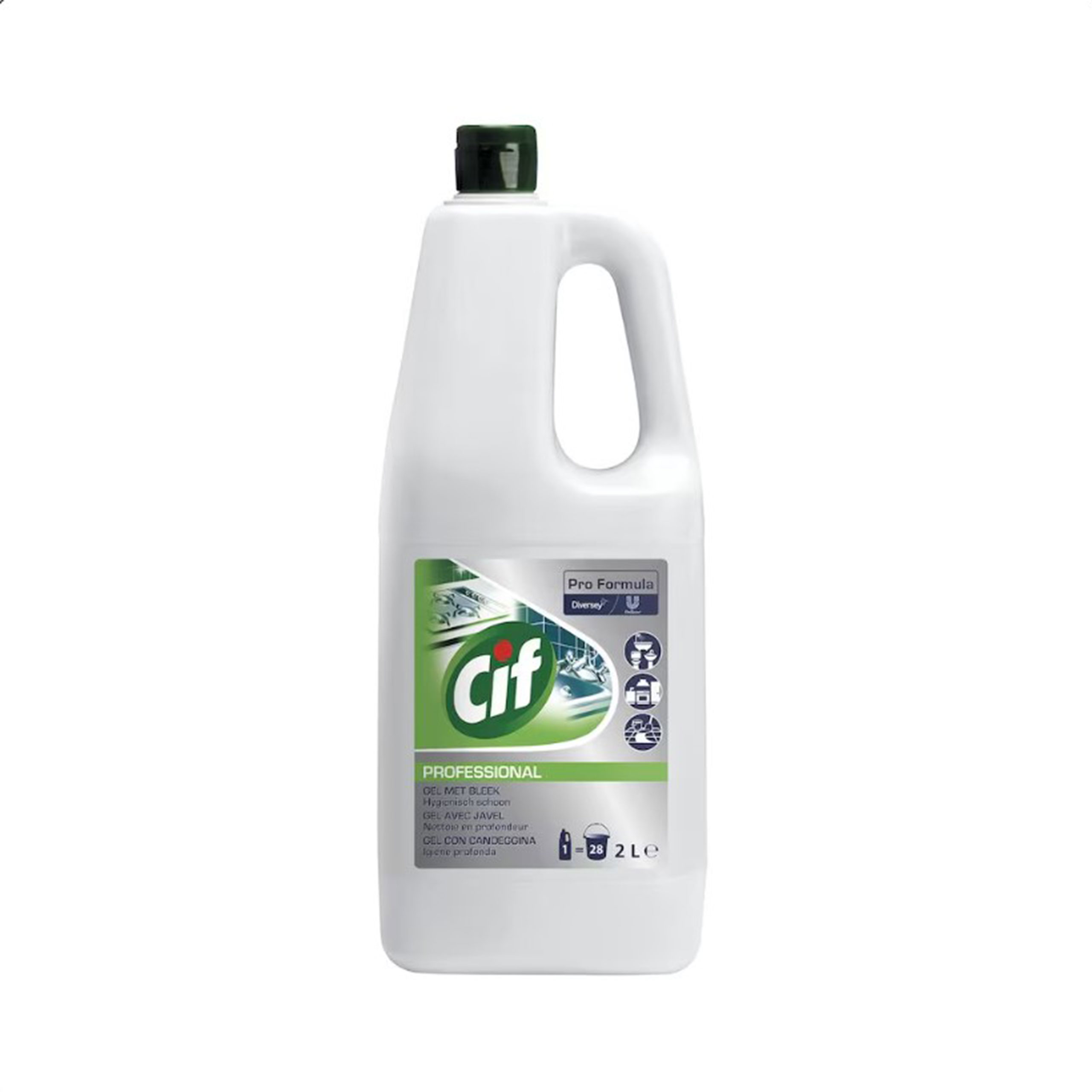 Nettoyant detachant sanitaire cif professionnel gel javel  - Carton 6 x 2l - DIVERSEY