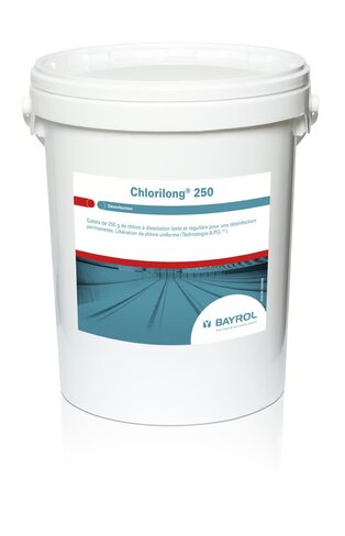 Chlore stabilisé Chlorilong - galets - trichloro - seau de 25 kg