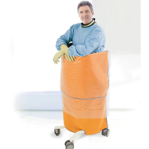 Bavolet mobile Anti-X envelopant à hauteur variable - eq pb 0,5mm - 635 x 562 x 1060-1360 mm