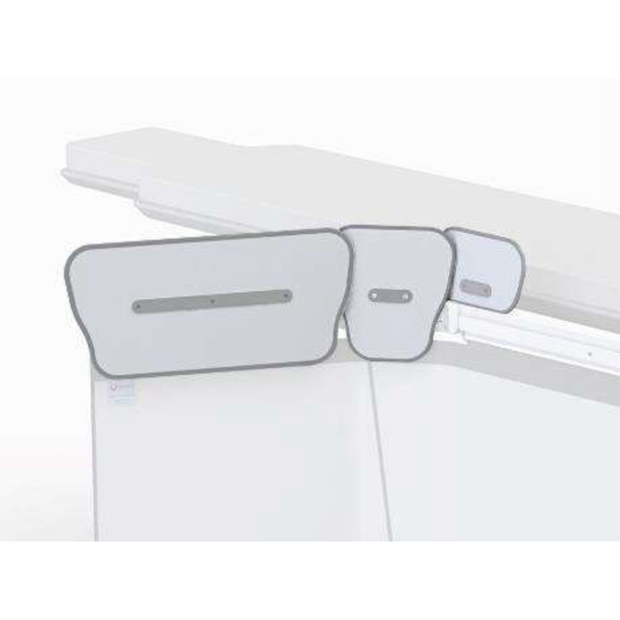 Jeu de 3 bavettes amovibles hauteur 24cm / 15cm au dessus du rail 1 larg. 57cm + 2 Larg. 27cm