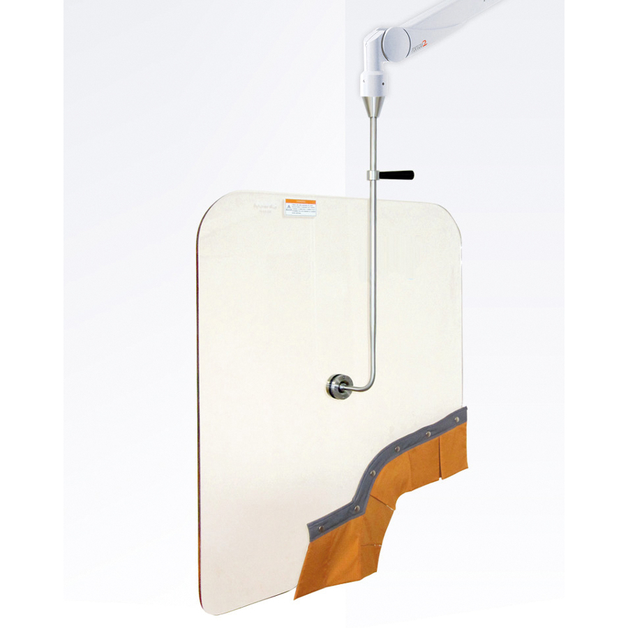 Double bras compensé avec glace panoramique - eq pb 0,50 mm - 78 x 90 cm - fémoral ou radial et franges plombées