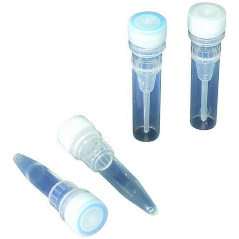 Microtube 0,5 ml à vis, DNAse RNAse free, fond conique, sans bouchon x 3000