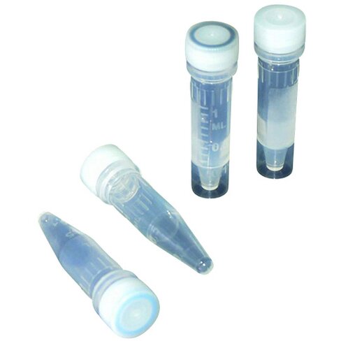 Microtube 1,5 ml à vis, DNAse RNAse free, fond conique, sans bouchon x 3000