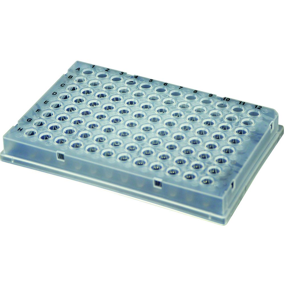 Plaque PCR 96 puits en polypropylène, profil bas à jupe x 10