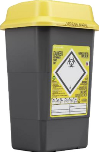 Collecteur sharpasafe 7 litres recyclé , couvercle dual protect par 48