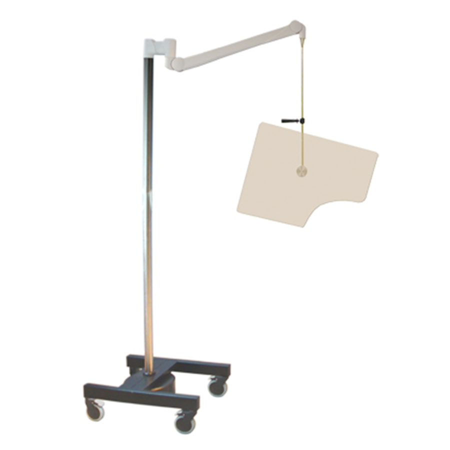 Suspension mobile Anti-X avec écran anatomique sur piétement à roulettes freinées - eq pb 0,50 mm - 76 x 61 cm