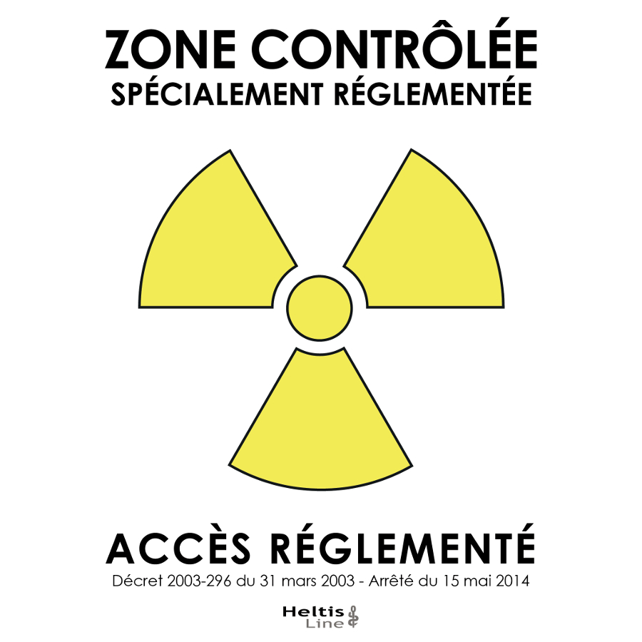 Trèfle de signalisation 13x18cm jaune zone contrôlée jaune contrôlée