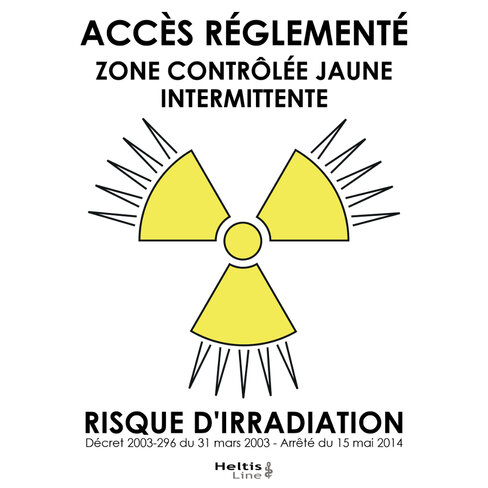 Trèfle de signalisation 13x18cm jaune zone contrôlée intermittente