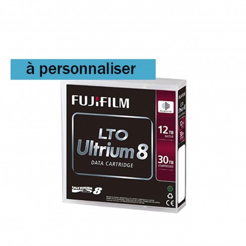 Cartouche LTO-8 -boitier individuel Fuji Ultrium - 6 - 15 To pour lecteur de bande - étiquetée - minimum de 20 pièces