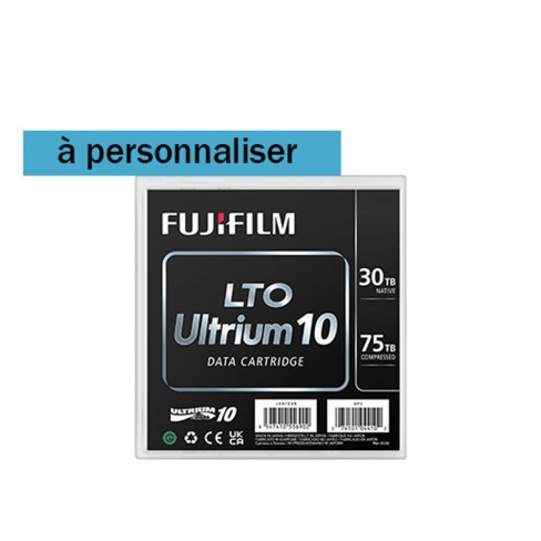 Cartouche LTO-10-boitier individuel-Fuji Ultrium-30-75To pour lecteur de bande - étiquetée - Minimum de 20 cartouches
