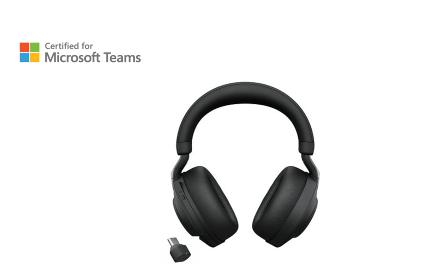 Casque sans-fil pour softphone Jabra Evolve2 85 USB-C stéréo MS sans base de charge + dongle Link 390c
