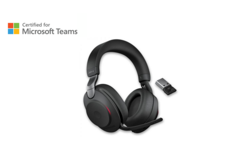 Casque sans-fil pour softphone Jabra Evolve2 85 USB-A stéréo MS sans base de charge + dongle Link 390a