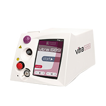 Laser de photothérapie dynamique 689 nm +/- 20 nm VITRA 689 - lampe à fente - table mono vérin - pédale